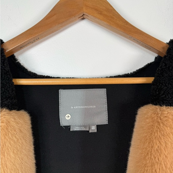 Anthropologie Striped Faux Fur Jacket Vest - Picture 4 of 7